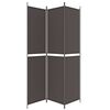 vidaXL 3-Panel Room Divider Brown 150x220 cm Fabric