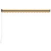 vidaXL Manual Retractable Awning with LED 400x300 cm Yellow and White