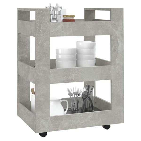 vidaXL Kitchen Trolley Concrete Grey 60x45x80 cm Engineered Wood