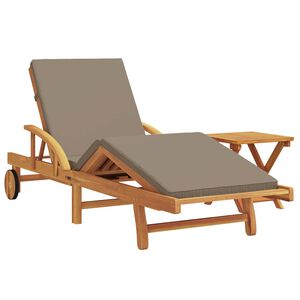 vidaXL Sun Lounger 2 pcs Solid Acacia Wood Taupe