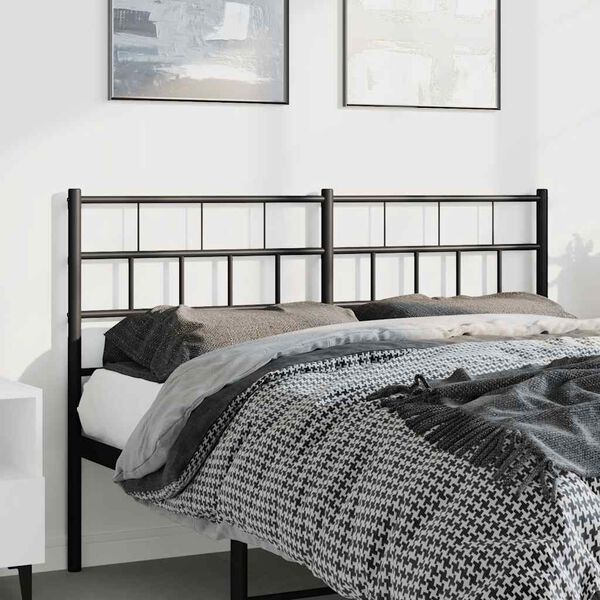 vidaXL Metal Replace Headboard Black 150 cm