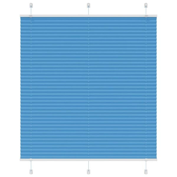 vidaXL Pleated Blind Blue 115x100 cm Fabric Width 114.4 cm Polyester