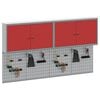 vidaXL Tool Cabinet Set with Shelf 6 pcs Red Powder-Coated Steel