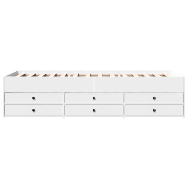 vidaXL Daybed with Drawers without Mattress White 90x200 cm