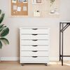 vidaXL Rolling Cabinet with Drawers MOSS White Solid Wood Pine