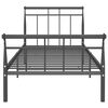 vidaXL Bed Frame without Mattress Black Metal 100x200 cm