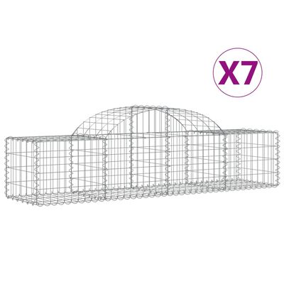 vidaXL Arched Gabion Baskets 7 pcs 200x50x40/60 cm Galvanised Iron