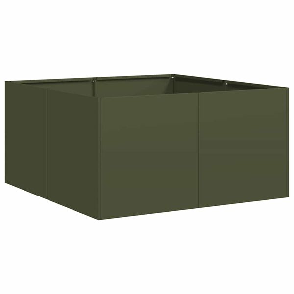vidaXL Planter Olive Green 80x80x40 cm Cold-rolled Steel