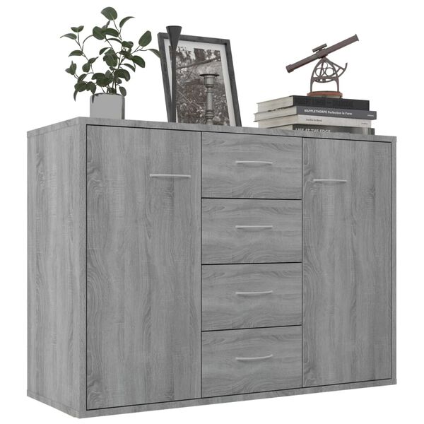vidaXL Sideboard Grey Sonoma 88x30x65 cm Engineered Wood