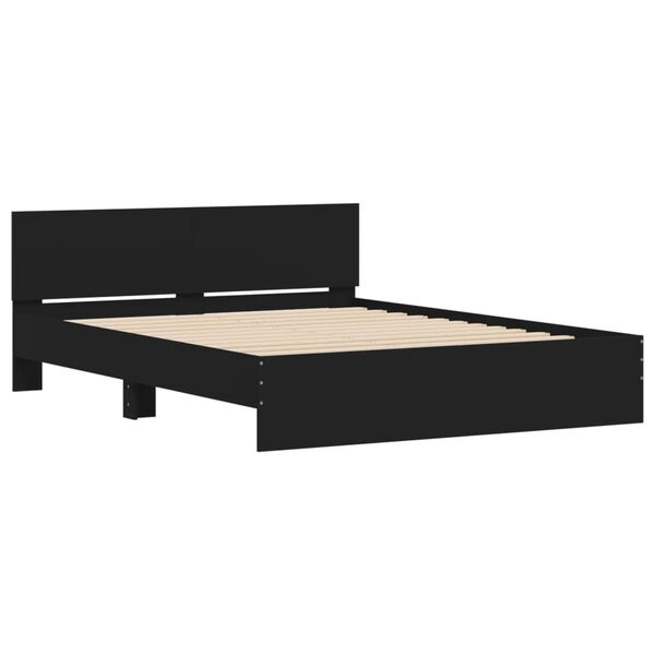 vidaXL Bed Frame without Mattress Black 140x190 cm