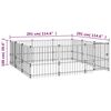 vidaXL Outdoor Dog Kennel Steel 8.47 m²