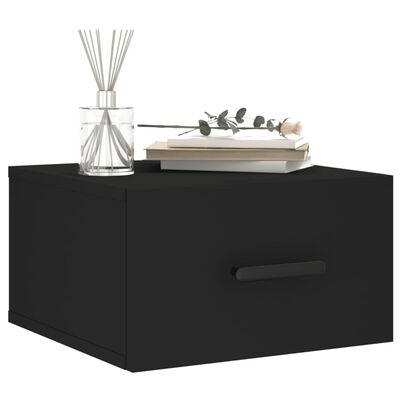 vidaXL Wall-mounted Bedside Cabinet Black 35x35x20 cm