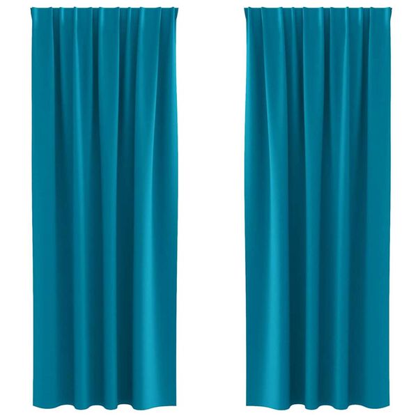 vidaXL Blackout Curtains with Rings 2 pcs Turquoise 260 x 140 cm