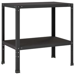 vidaXL Potting Table 100 x 50 x 80 cm Powder-Coated Steel Black