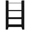 vidaXL Book Cabinet/Room Divider Black 80x35x125 cm Solid Wood Pine