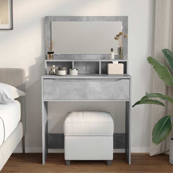 vidaXL Bedroom Dressing Tables Concrete Grey 80 x 39.6 x 135 cm