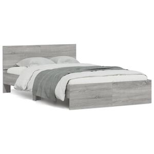 vidaXL Bed Frame without Mattress Grey Sonoma 120x190 cm Small Double