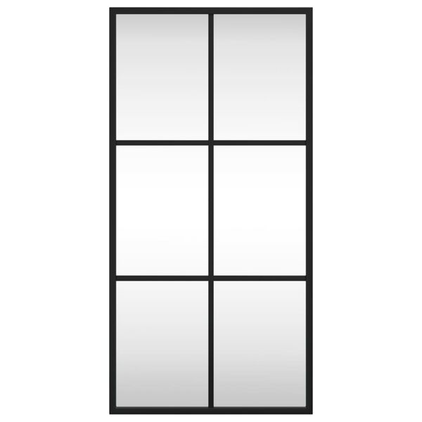 vidaXL Wall Mirror Black 30x60 cm Rectangle Iron