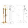 vidaXL Freestanding Bathtub and Faucet 220 L 99.5 cm Gold