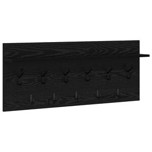 vidaXL Wall-Mounted Coat Rack Wall-Mounted Black Oak 100 x 40 x 12 cm
