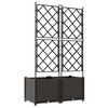 vidaXL Garden Planter 2 pcs Brown 80 x 40 x 143 cm Plastic