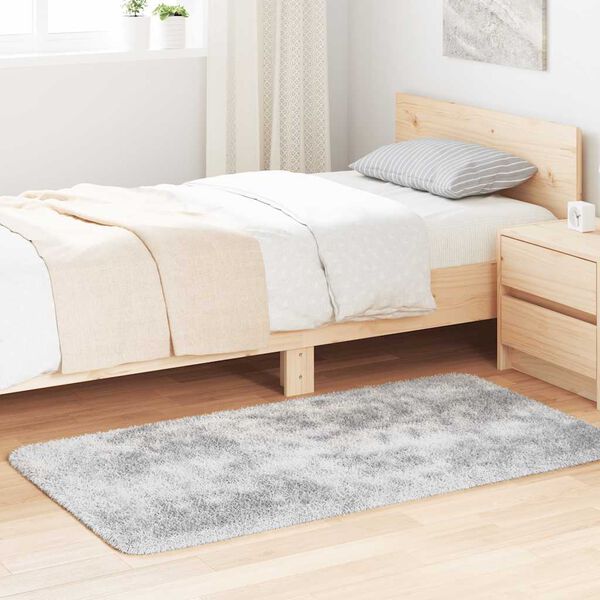 vidaXL Shaggy Rug High Pile NAVARRA Silver Grey 80x150 cm Polyester
