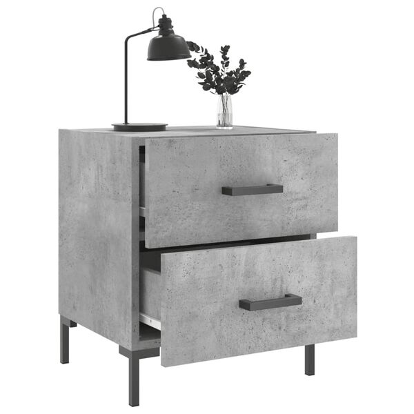 vidaXL Bedside Cabinet Concrete Grey 40x35x47.5 cm Engineered Wood