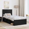vidaXL Bed Frame with Mattress Black 75 x 190 cm Solid Pine Wood