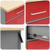 vidaXL Work Bench with Drawer 7 pcs Red 150 x 55 x 200 cm Steel