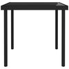 vidaXL Outdoor Dining Table Black 80x80x72 cm Glass and Steel