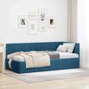 vidaXL Corner Bed Frame with Headboard Blue 90 cm x 200 cm Velvet