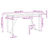 vidaXL Dining Table O-Frame 160x80x75.5 cm Solid Wood Pine and Steel