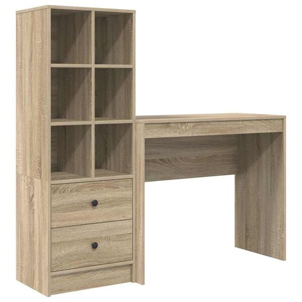 vidaXL Desk with Drawer 2 pcs Sonoma Oak