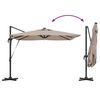 vidaXL Roma Parasol Taupe 286 x 285 x 270 cm Aluminium and Polyester