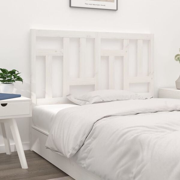 vidaXL Bed Headboard White 145.5x4x100 cm Solid Wood Pine