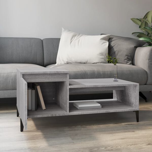 vidaXL Coffee Table Grey Sonoma 100x50x45 cm Engineered Wood