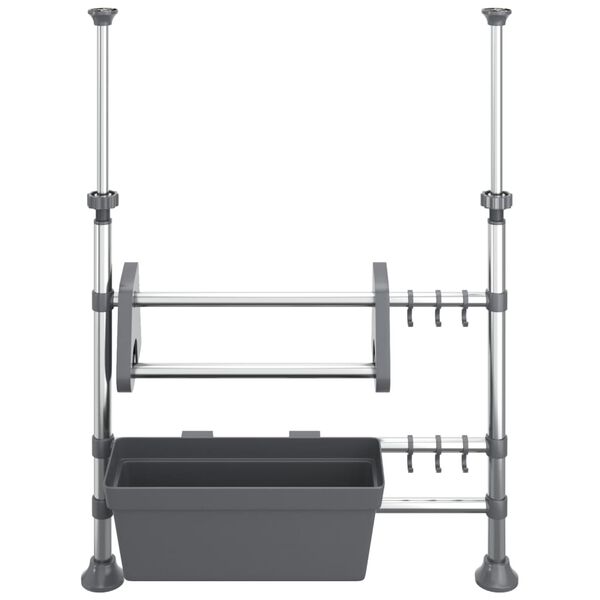 vidaXL Adjustable Kitchen Organiser Aluminium