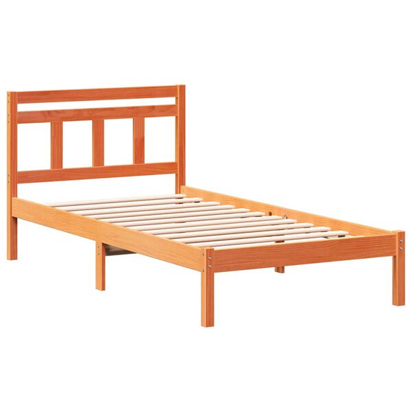 vidaXL Bed Frame Brown 75 x 190 cm Solid Pine Wood