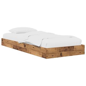 vidaXL Floor Bed Frame Old Wood 80 x 200 cm Engineered Wood