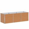 vidaXL Garden Raised Bed 240x80x77 cm Galvanized Steel Silver