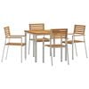 vidaXL Garden Dining Set 5 pcs Brown Solid Teak Wood