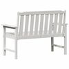 vidaXL Garden Bench with Cushion White 120 x 59 x 88cm HDPE