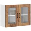 vidaXL Kitchen Wall Cabinet with Glass Door Kalmar Old Wood Engineered Wood