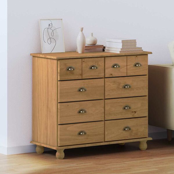 vidaXL Chest of Drawer ASKIM Brown 91 x 40 x 79 cm Solid Pine Wood