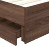 vidaXL Bed Frame with Headboard Brown Oak 100 x 200 cm Engineered Wood