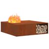 vidaXL Fire Pit Brown 100 x 100 x 30 cm Weathering Steel