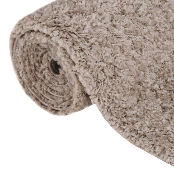 vidaXL Shaggy Rug High Pile Beige 140x200 cm