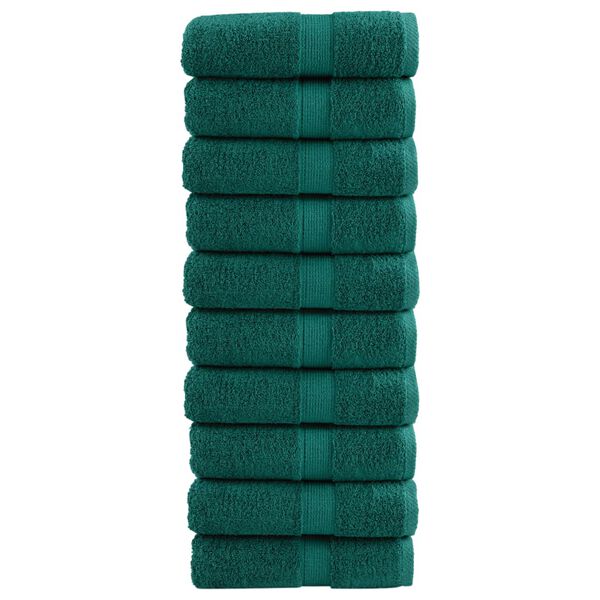 vidaXL Premium Wash Towels SOLUND 10 pcs Green 30x30 cm 600 gsm