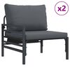 vidaXL Garden Sofa Set with Cushion 13 pcs Black Steel