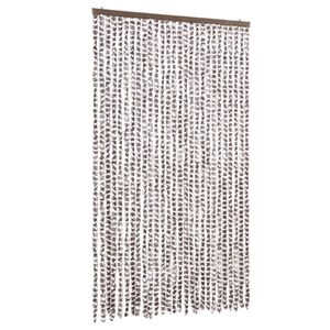 vidaXL Fly Curtain Taupe and White 118x220 cm Chenille